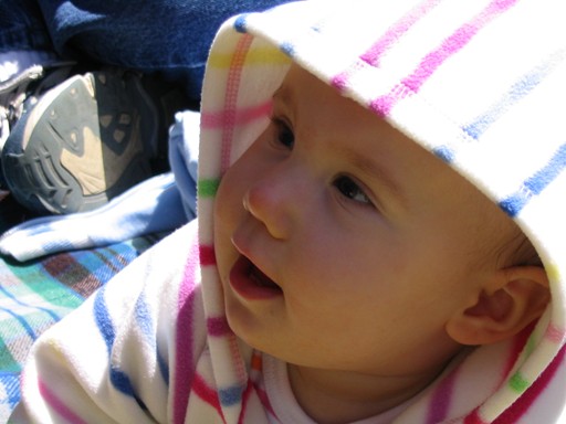 This was taken outside the Palace of Fine Arts in San Francisco.  We got to have a picnic outside and it was a little bit nippy and wonderful!!!  I loved it, and Audrey looks like she loved it a lot.