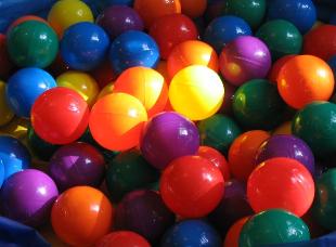Audrey's ball pit. Happy colors.