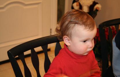 Her hair CURLED in the humidity.  This is the best shot we have of it.