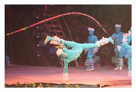 The cool jumpropers did all sorts of acrobatics while jumping.