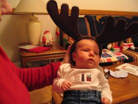 Same neighbors had some reindeer antlers.  A little big for Audrey, but cute nonetheless.