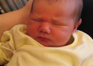 Same scrunchy-eye thing, same nose...  Hmmmm....  At least I know I'm the father!