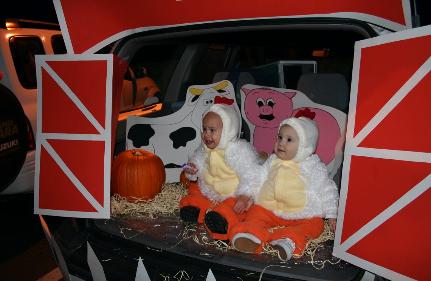 Audrey with her friend Elijah...  I guess great minds think alike!